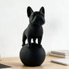 Durable Dog Sculpture Bulldog Ornament Standing Bulldog Figurine Sculpture 3d Printed Dog Statue Ornament Black White for Home