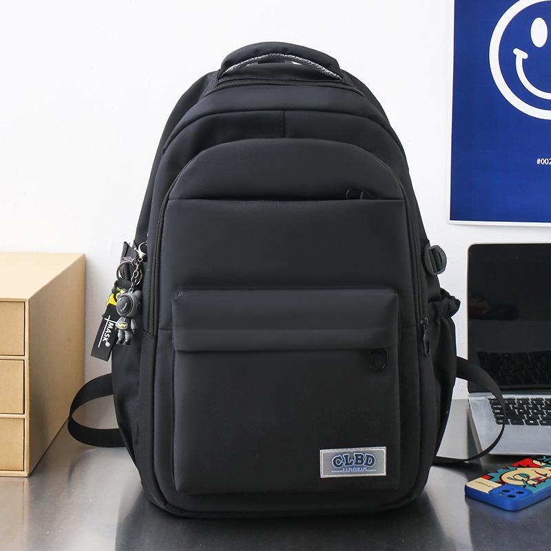 Men's College Students Solid Color Backpack Middle School Students High Capacity Backpack