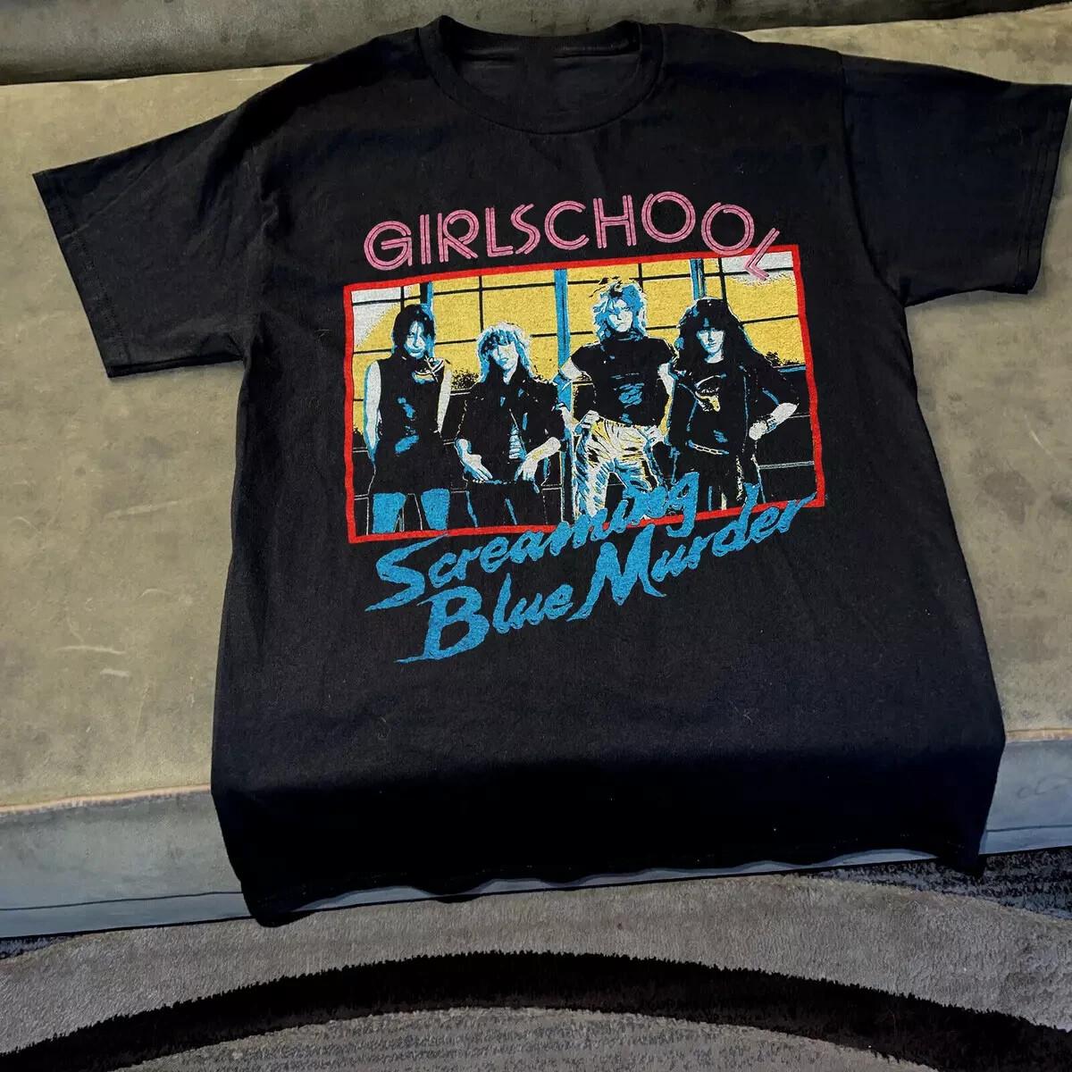 Girlschool Band Black T-Shirt Cotton Full Size Unisex S-5XL S