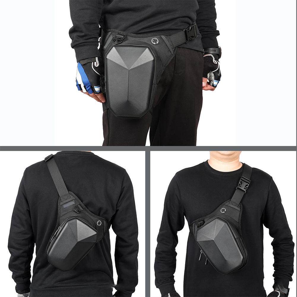 Waterproof Motorcycle Waist Bag Drop Leg Bag Men Belt Pack Luggage Casual Outdoor Motorbike Leg Hip Phone Bum Bag Mobile Pu J9H6