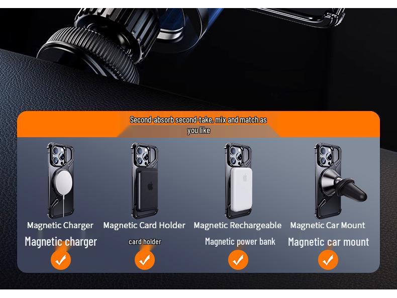 Custodia Magnetica in Metallo Antiurto a Z Creativa per iPhone 17 Pro con Dissipazione del Calore.