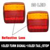 2 X Rear Tail Lights Brake Stop Indicator Lamp License Number Plate Waterproof Reflector 12V Universal for Trailer Van Truck