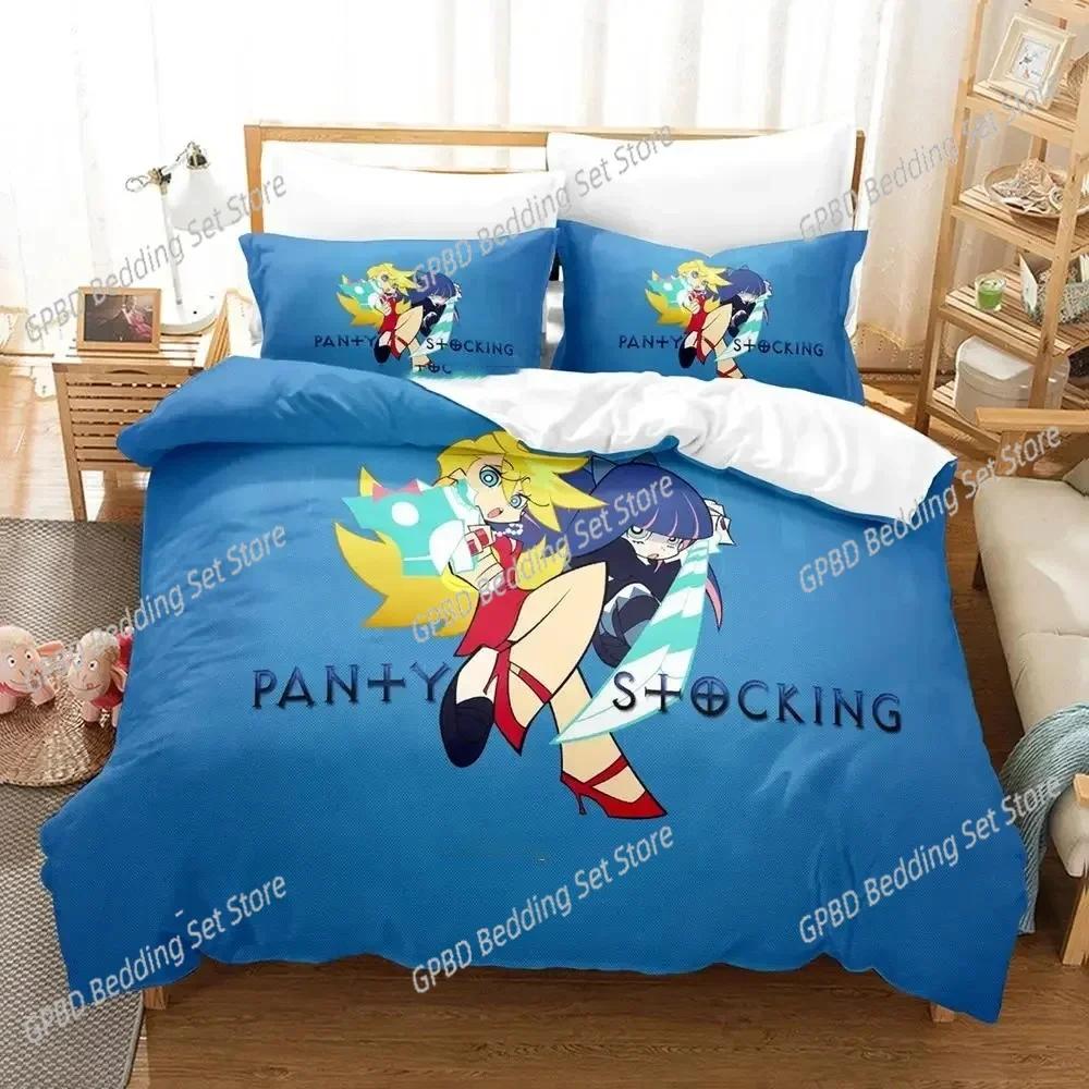 Anime Panty Stocking Garterbelt Bedding Set Duvet Cover Bed Set Quilt Cover Pillowcase Comforter king Queen Size Boys Adult