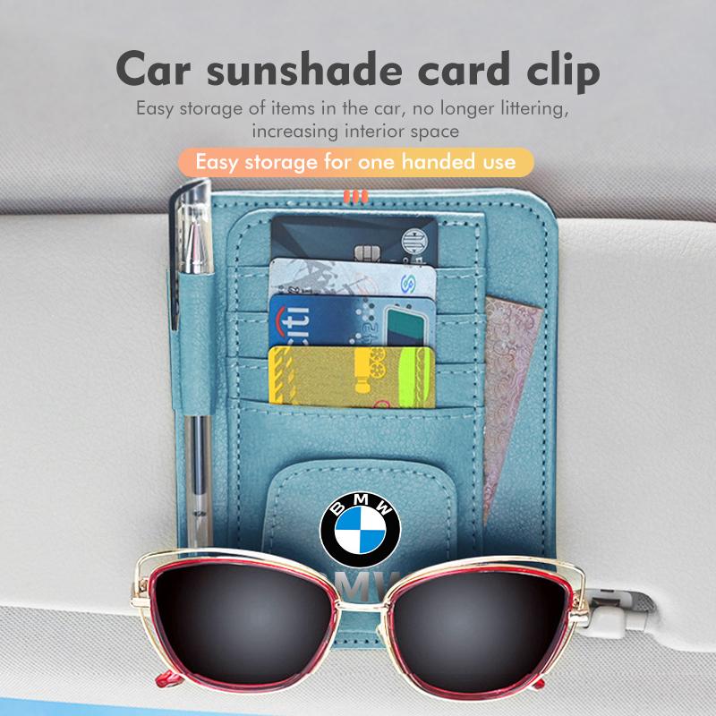 BBIF1 For BMW Multifunctional Car Sun Visor Storage Bag Credit ID Card Holder Clip G30 G20 M3 M5 E91 E92 E93 E36 E70 X3 X4 X5 X1 E39