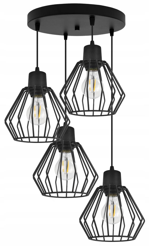 Hanging Lamp, Ceiling Chandelier, Wire Shade, Led