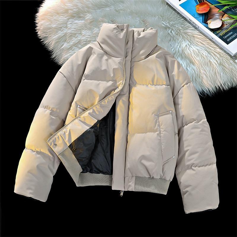 Retro short cotton clothes men's winter stand-up collar jacket trendy brand advanced sense clnf thickened bread clothes women