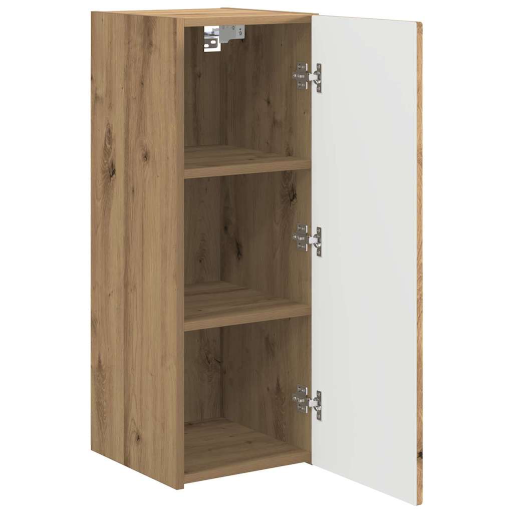 Wall Mounted TV Cabinet Craftsmanship Oak Design 30 x 31 x 80 cm