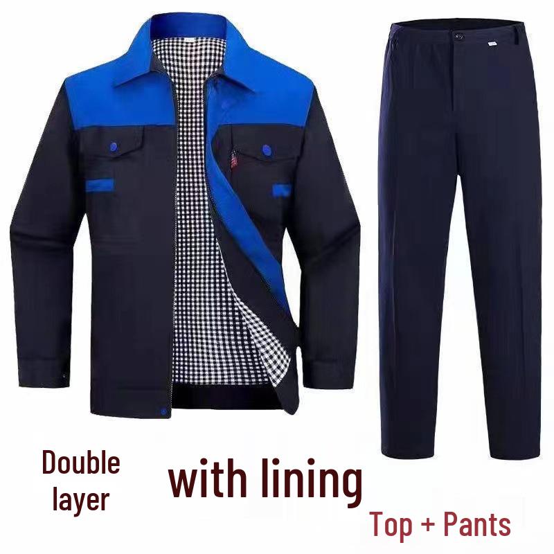 Men's and Women's Long-Sleeve Workwear Set - Durable, Wear-Resistant, Ideal for Factory and Auto Repair.