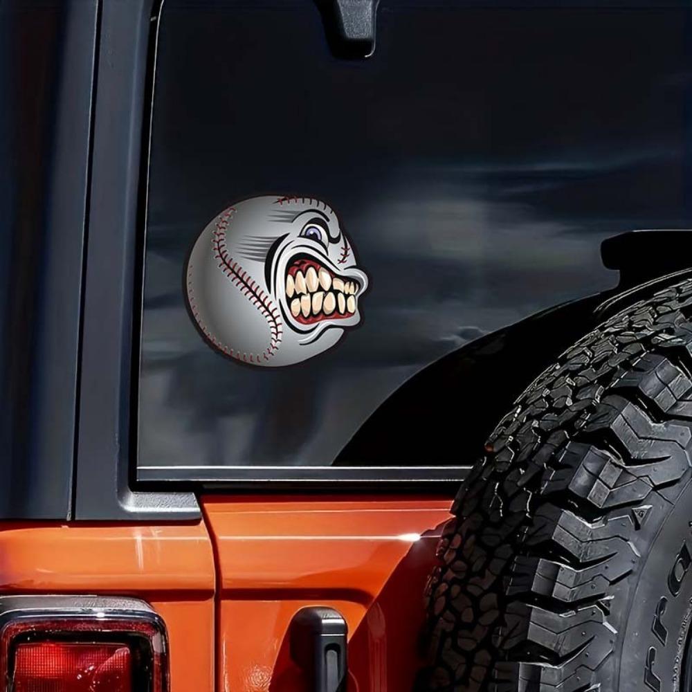 Angry Tough Baseball Cartoon Vinyl Car Stickers for Auto Rear Window Bumper Scooter Motorcycle Helmet Tank Waterproof Decals
