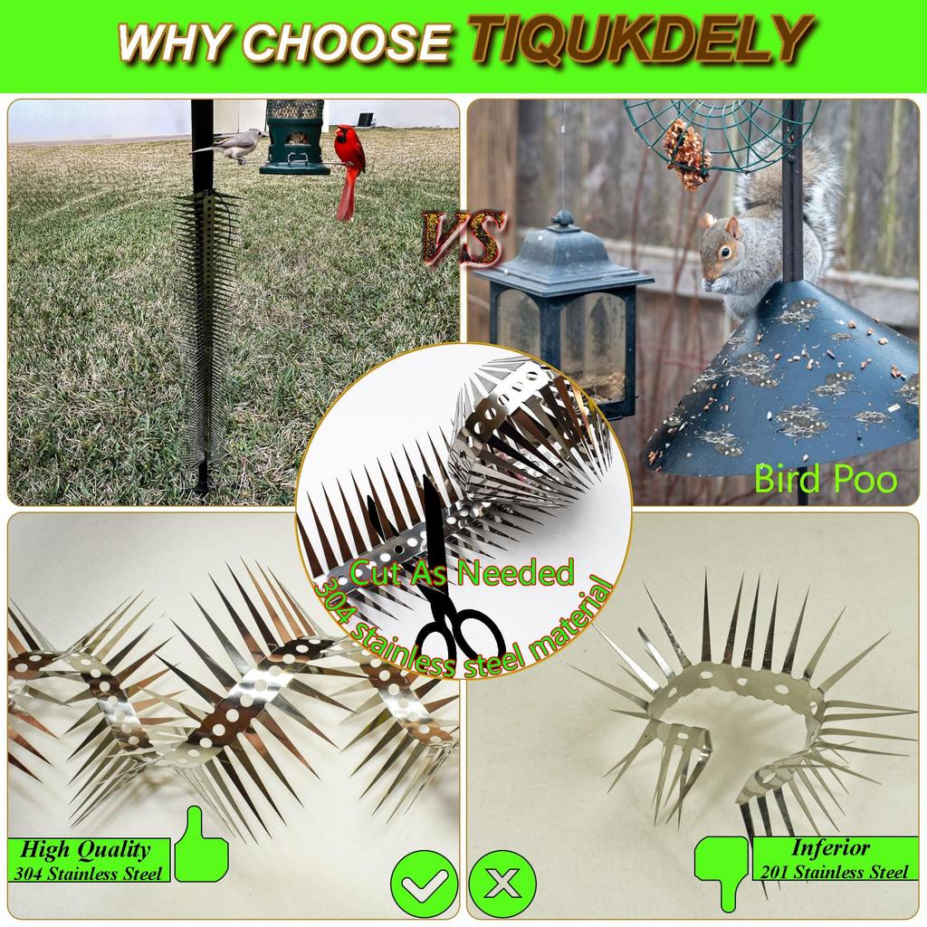 100cm Bird Spikes for Outdoor Pigeons and Other Small Birds Effectively Avoided Raccoons and Squirrels Climbing Metal Fence