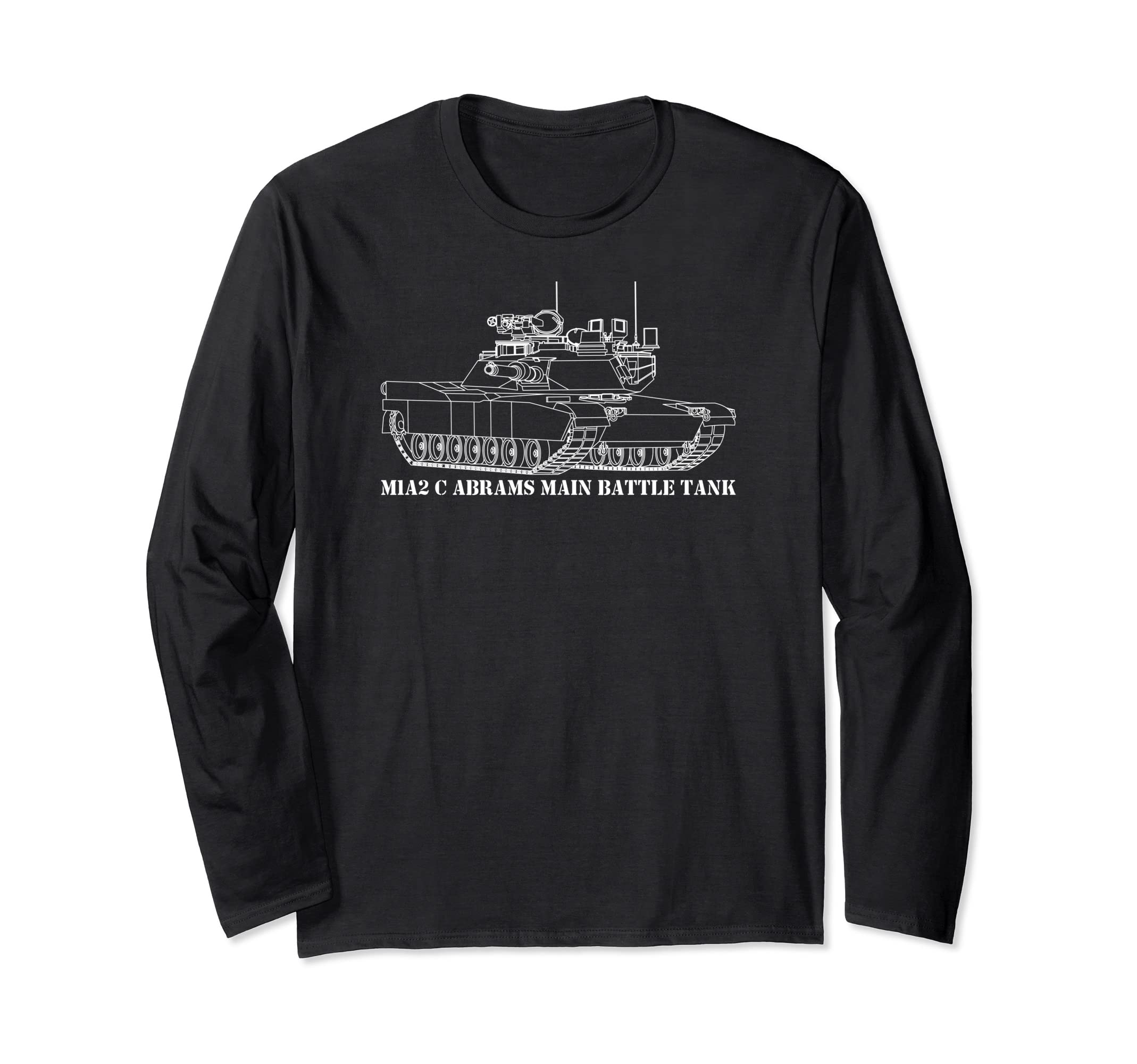

M1A2 C M1A2C Abrams Tank Blueprint Long Sleeve T-Shirt