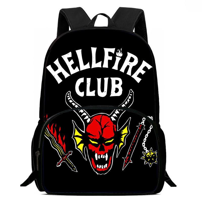 Stranger Things Printed Backpack Stranger Things5 Student School Bag Cartoon Lightweight Front Bag Backpack