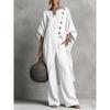 TIFICY Damen Mode Lässig Sommer Frühling Einfarbige Druck 3/4 Ärmel Rundhals Hosenanzüge