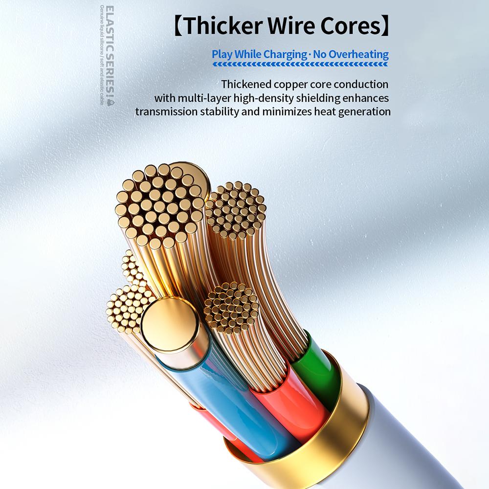 WEKOME WDC-53 Type-C to Type-C Cable PD65W 480Mbps Elastic Liquid Silicone Fast Charging Data Cable