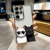 Glasses Black White Cat Cartoon Funda For Samsung S26Ultra Phone Case For Galaxy S25 FE S26 S24 S23 S22 S21 Ultra S20 Plus Cover