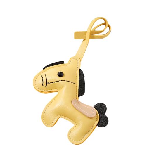 Keychain Vibrant Color Faux Leather Horse Design Key Chain with Lanyard Backpacks Car Keys Handbags Bag Accessory