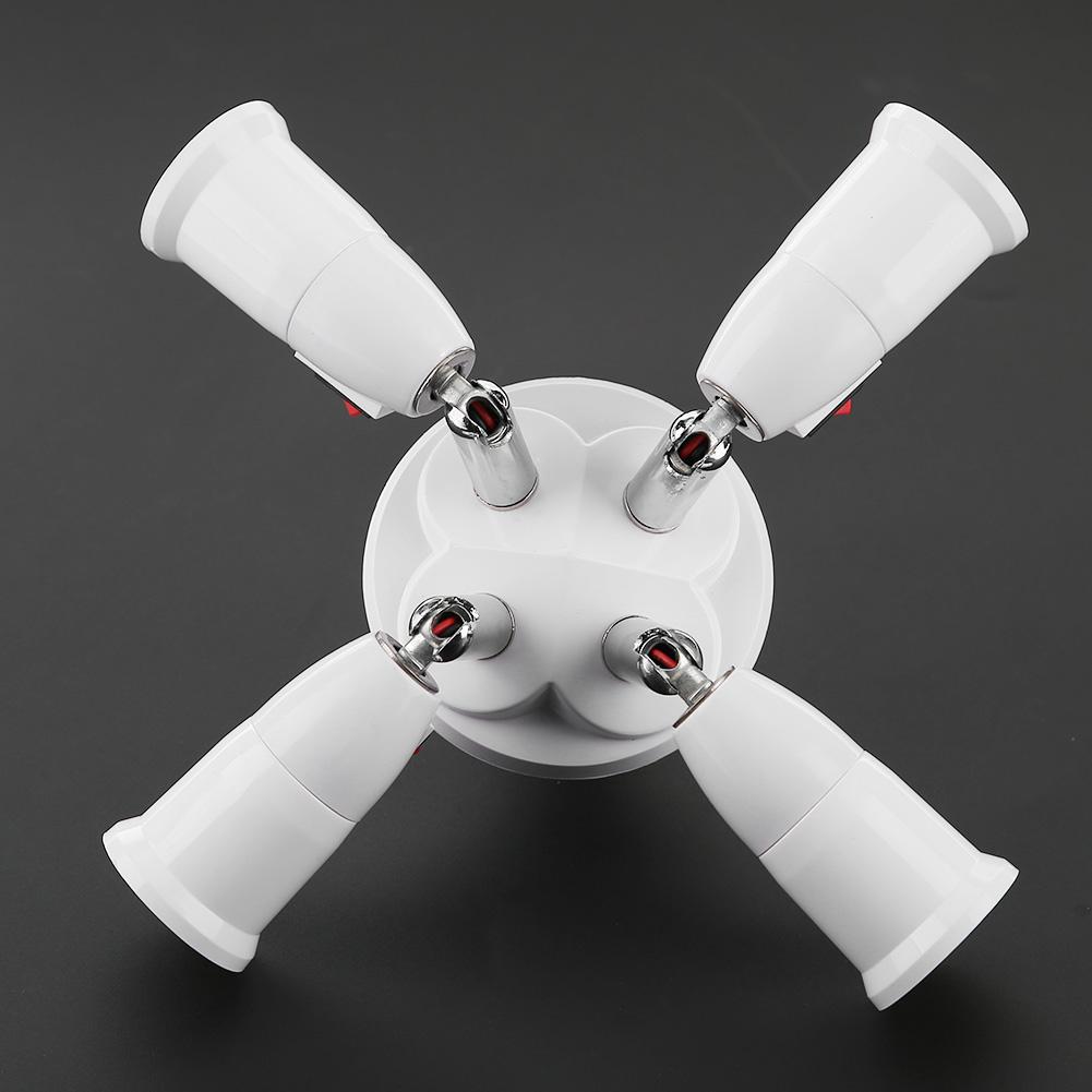 E27 Splitter 2/3/4/5 Heads Lamp Base Adjustable LED Light Bulb Holder Adapter Converter Socket Lamp Bulb Holder