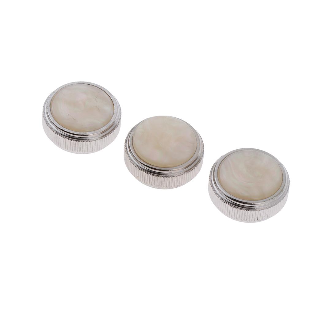Trumpet Baritone Valve Buttons Chrome Finish Finger Button Kit for Brass Wind Instrument Upgrade and Replacement