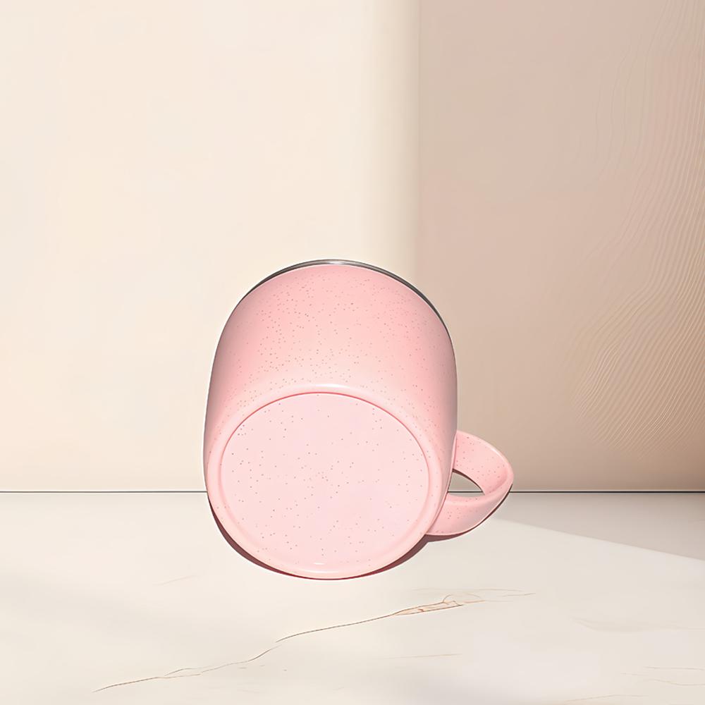 Tazze in Acciaio Inossidabile a Doppio Strato Antiscottatura Manico in Plastica Tazza per Caffè Latte Tè Bevande Acqua per Casa Ufficio Bicchiere