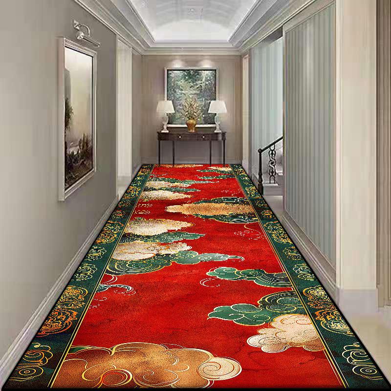 Europäischer Stil Flur Teppich Rutschfest Senior Flur Gang Langer Teppich Weich Treppenhaus Durchgang Dekoration Matte Luxus Einfache Reinigung