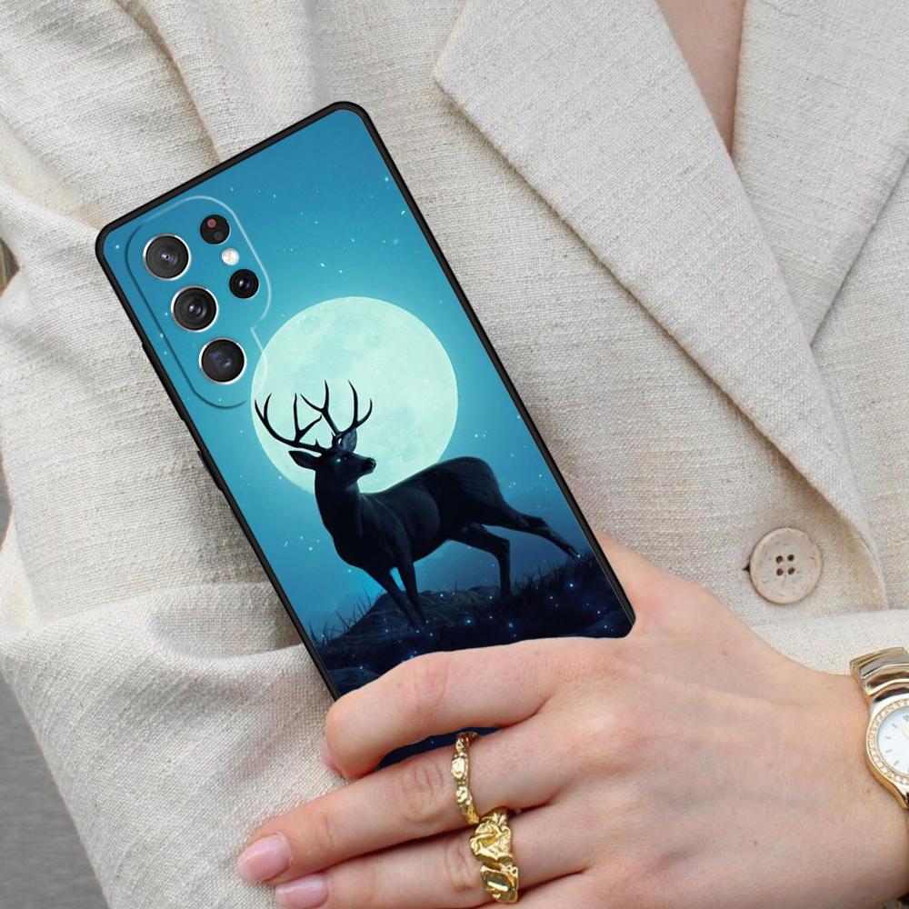 Starry Sky Deer Cell Phone Case for Samsung Galaxy S26 Ultra S25 S24 S23 S22 S21 S20 Note10 Cover