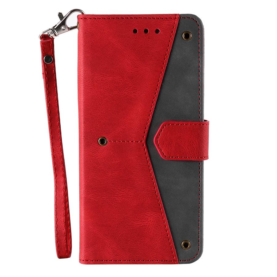 Chic Two-tone Wallet Phone Cases with Card Holder Compatible with iPhone 17 16 15 14 13 12 Samsung Galaxy S25 S24 S23 A56 A55 A54 Handstrap Flip Cover
