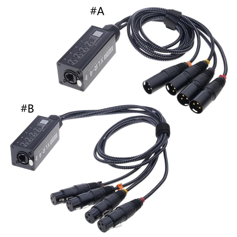RJ45 To 4 Channel XLR Sound 3Pin Splitter For Cable Networking Extension Stage Studio Recording Connector Accessories