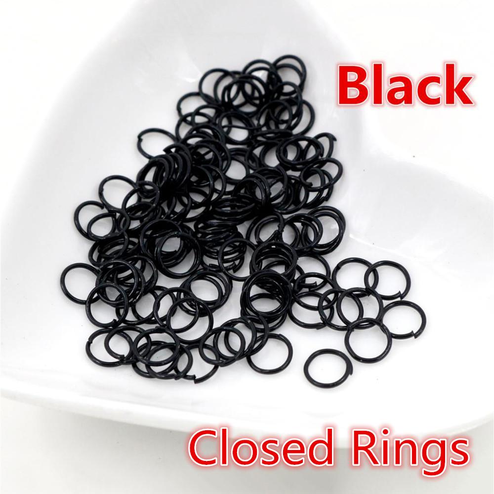 200 piezas 3/4/5/6/7/8/10 mm Metal DIY Componentes para Joyería Anillas de Salto Simples Cerradas/Abiertas y Anilla Dividida para hacer joyería