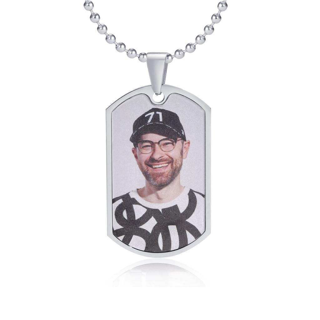 Männer Anhänger Halsketten Personalisieren Gravieren Name Individuell Das Foto der Familie,Bild Worte Datum Anhänger Dogtag,Liebe Andenken Geschenke