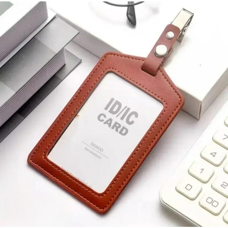 Leather Work Card  Cover Card Clip Cowhide Nameplate Cowhide Nameplate Elevator  Access Control School  Doctor Bus Card