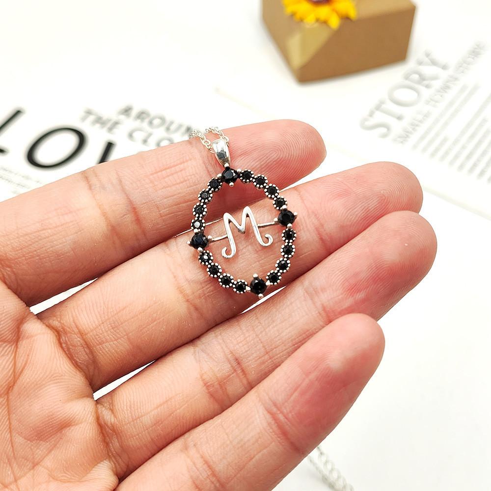 Addams Family The Letter M Necklace Jewelry Halloween Pendant Gifts
