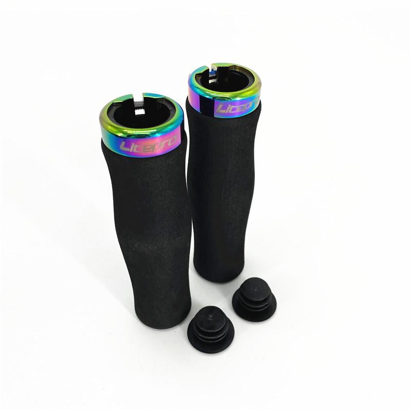 Litepro Folding Bike Mountain Bike Grips 22.2mm 132mm Ultralight Comfortable Sponge Non-slip Single Lock Ring Bicycle Grips