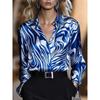 2025 Spring High Elastic Satin Leopard Print Casual Loose Button-Up Shirt for Women