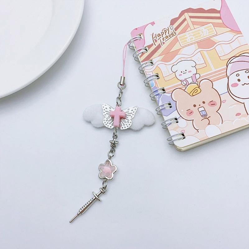 Y2k Style Phone Lanyard Strap Cute Bag Charm Phone Pendant Anti Lost Phone Chain Alloy Material Suitable for Phone Bag