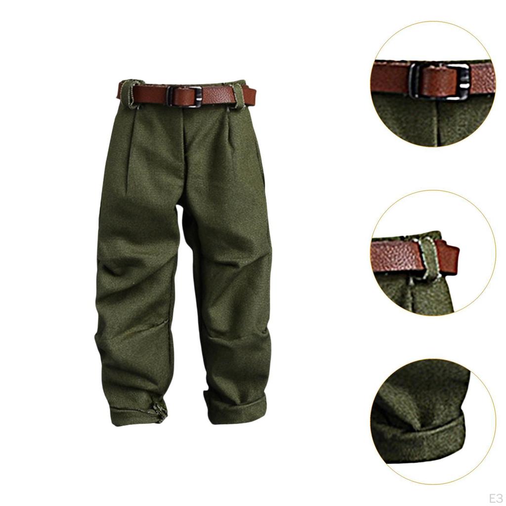 1/12 Doll Pants and Belt Action Figures Clothes Dress Up for 6 Inch Male