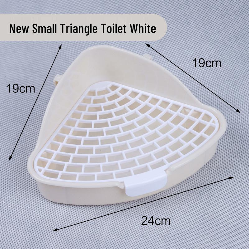 Raised Anti-Splash Triangle Pet Toilet for Rabbits, Guinea Pigs, and Chinchillas – Small and Large Sizes Available