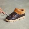 Women's Winter Waterproof Cotton Slippers Warm Thick Sole Indoor Leather Home Cotton Shoes