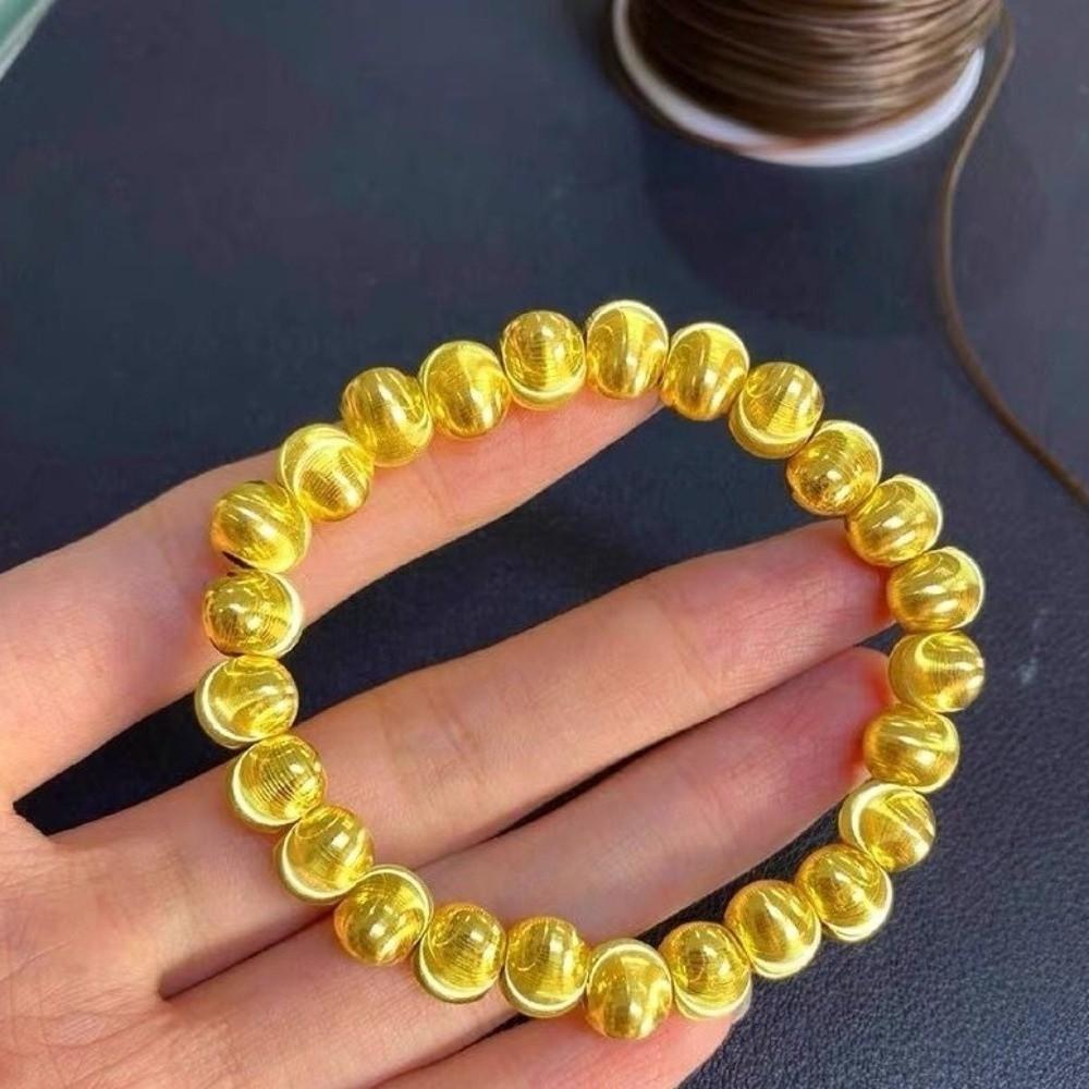 Intertwined Pattern Gold Cat's Eye Bracelet Lucky Round Gold Hand Chain Women's