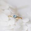 Zhenrong Wish Fresh Heart-Shaped Deep Blue Topaz Engagement Ring