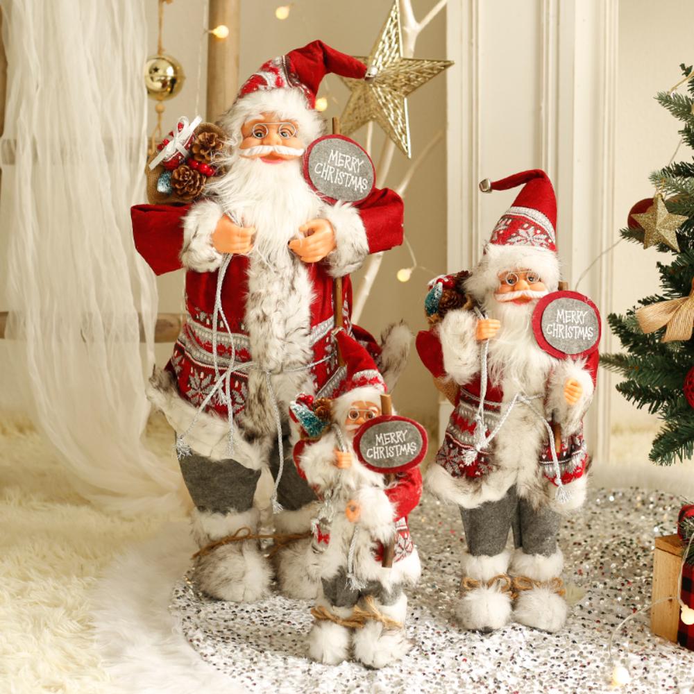 60CM Large Santa Claus Dolls Ornaments Standing Santa Figurine Doll Christmas Home Decoration Kids Gift navidad home decor