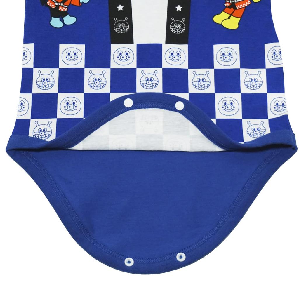 Classic Jksa4458 Summer Anpanman Festival Pattern Short Sleeve Romper Coverall Baby Blue 70 [Bandai]