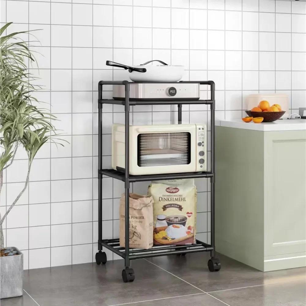 Multi-Layer Kitchen Rack Household Microwave Stove Shelf Multi Scene Bathroom Living Room Shelf Pantry Closet Kitchen Organizer