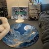 Elegant Round Cat Multicolor Carpet, Non-Slip Floor Mat for Living Room