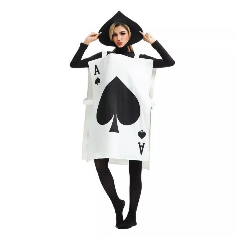 Halloween Adult Costume Alice in Wonderland Fairy Tales Poker Black Heart A Children's Costume Funny Costume