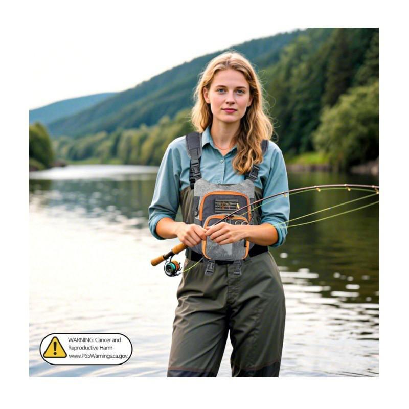 Gilet da Pesca a Mosca Borsa con Tasche e Scomparti Doppi per Scatole Organizzatore per Attrezzatura da Esterno Pescatori
