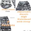 Elephant Jump Pants Pocket Adjustable Elastic High Waistband Strap Unisex Man Women Print Thailand Casual Streetwear Beach Bohemian Retro Vintage