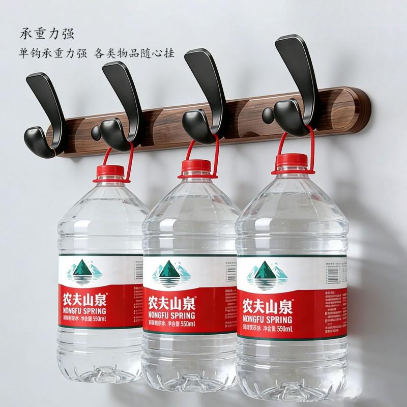 Wall Mounted Coat Hook Rack Entryway Hallway Closet No Drill Installation Heavy Duty Wooden Hanging Organizer