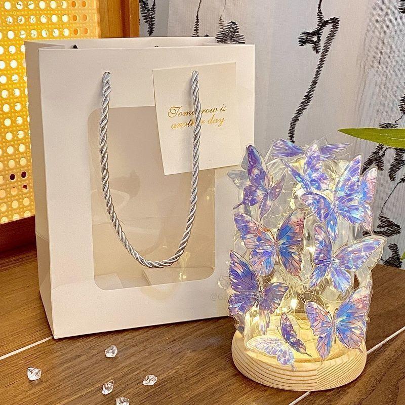 Romantic Qixi Butterfly Lamp Gift Set for Girls & Couples: Decor & Birthday Surprise