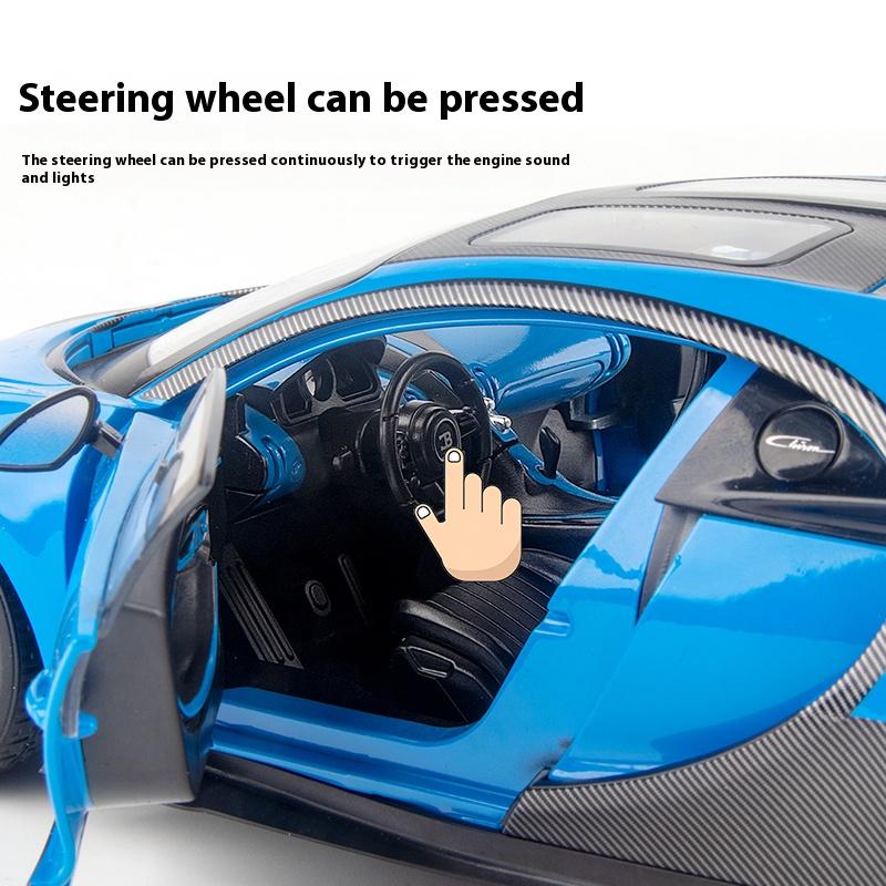 1/18 Scale Bugatti Chiron Alloy Car Model with Lights and Sounds - Ideal Gift for Car Lovers & Kids - Authentic Replica