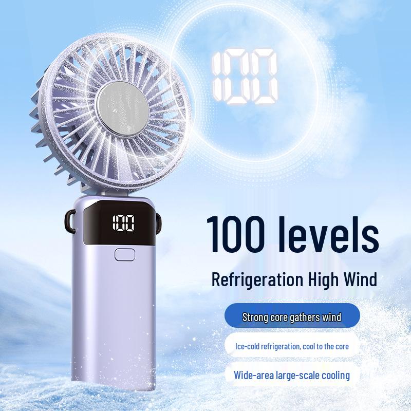 

Portable Quiet Mini Fan: Handheld, Foldable, Long-Lasting, Desktop & Neck-Hanging Cooling Gift 95*46*202mm белый
